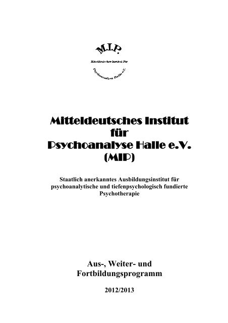 Mitteldeutsches Institut für Psychoanalyse Halle e.V. (MIP)