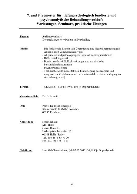 Mitteldeutsches Institut für Psychoanalyse Halle e.V. (MIP)