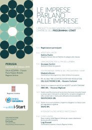 LE IMPRESE PARLANO ALLE IMPRESE - Umbria Innovazione