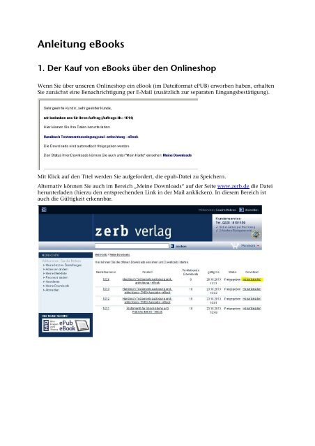 Anleitung eBooks - Zerb Verlag