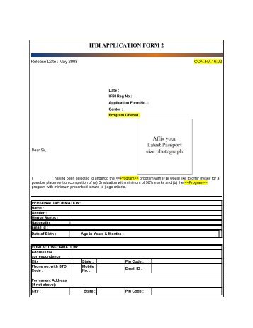 IFBI APPLICATION FORM 2 - IFBI.com