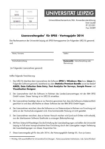 SPSS-Lizenzformular - URZ - UniversitÃ¤t Leipzig