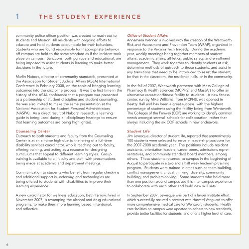 President's Report - Wentworth Institute of Technology