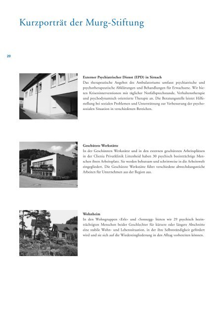 Jahresbericht 2009 - Murg Stiftung