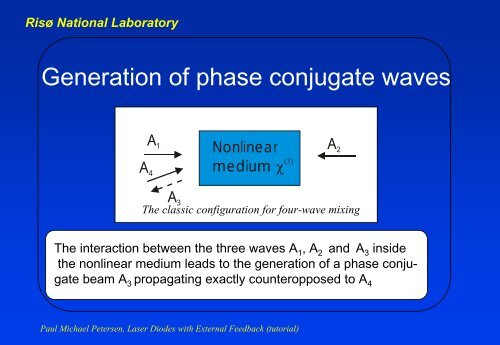 Laser diodes with phase conjugate feedback