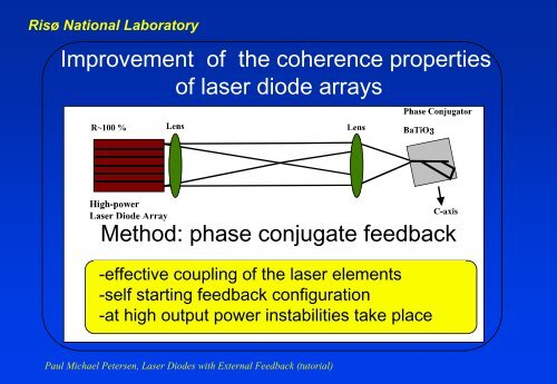 Laser diodes with phase conjugate feedback