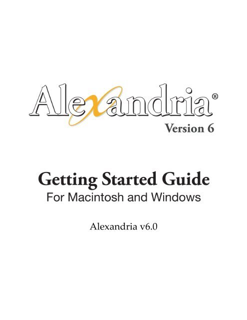 Alexandria Getting Started Book Library Automation Software
