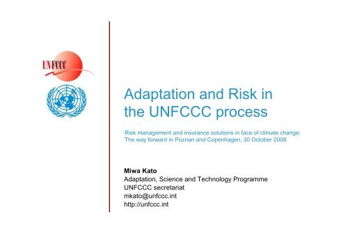 Miwa Kato (UNFCCC secretariat) - Insurance under the UNFCCC