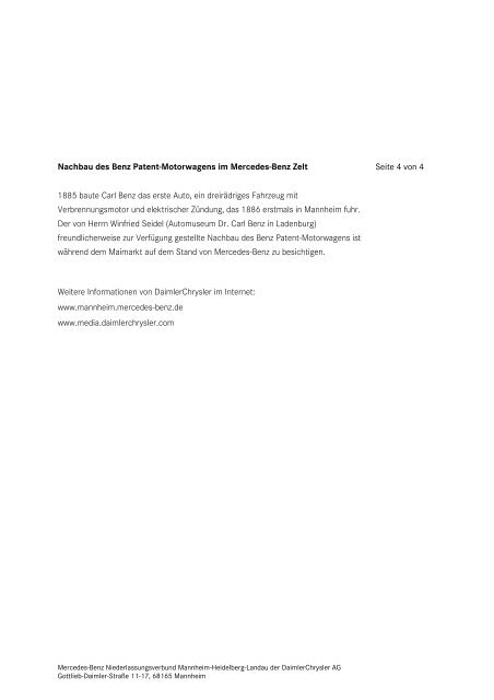 Press Information - Mercedes-Benz Niederlassung Mannheim ...