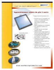 Approvisionneur solaire de pile 5 watts - SunForce Products Inc.