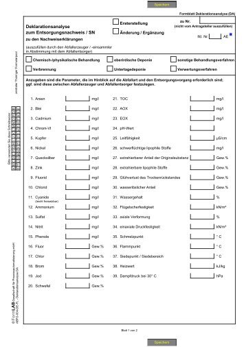 Formblatt Deklarationsanalyse (DA) - Zentraler ThÃ¼ringer ...