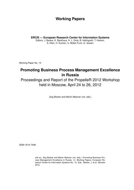 Promoting Business Process Management Excellence in Russia