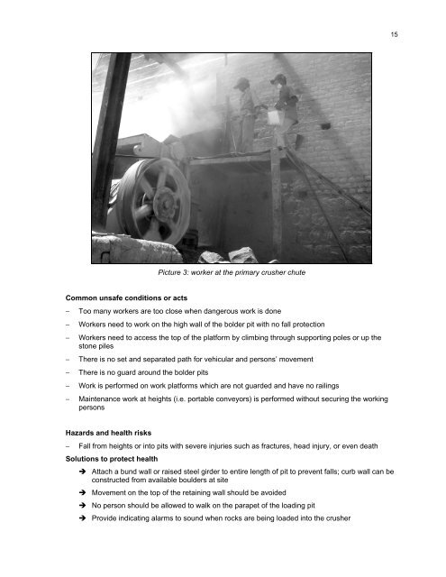 Safety & Health in the Stone Crushing Industry - Occupational ...