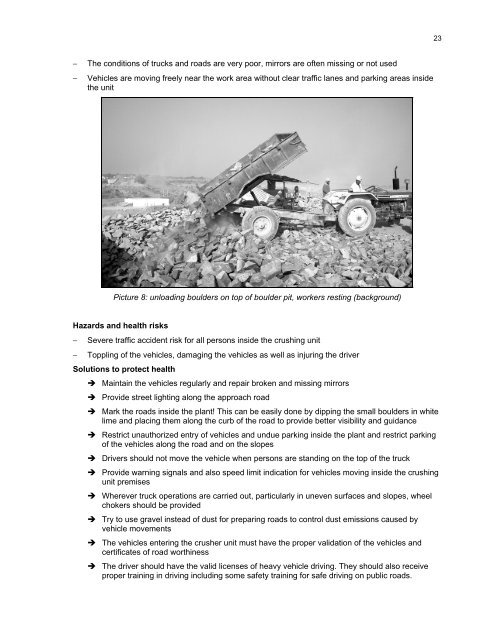 Safety & Health in the Stone Crushing Industry - Occupational ...