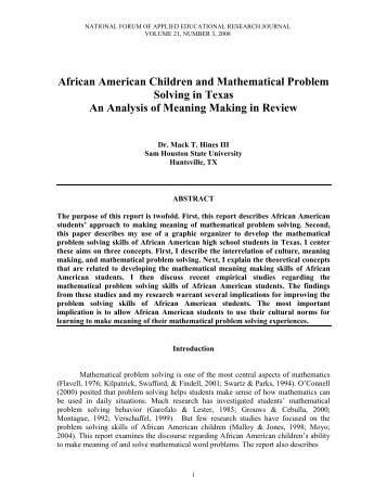 Black Math - Dr. Hines - ces - National Forum Journals