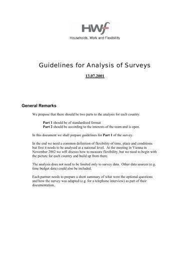 Guidelines for Analysis of Surveys - HWF