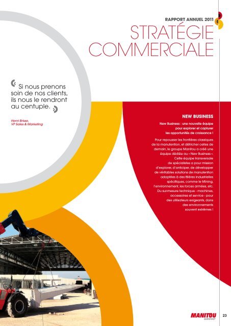 Télécharger le rapport annuel 2011 - Manitou Groupe