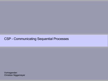 CSP - Communicating Sequential Processes