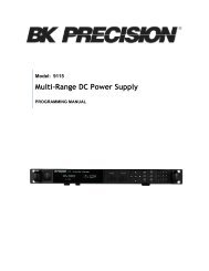 9115 Power Supply Programming Manual - BK Precision