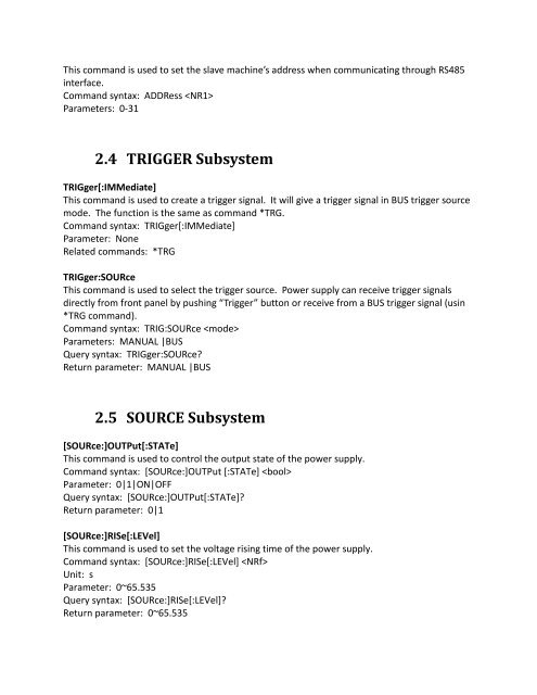 9115 Power Supply Programming Manual - BK Precision