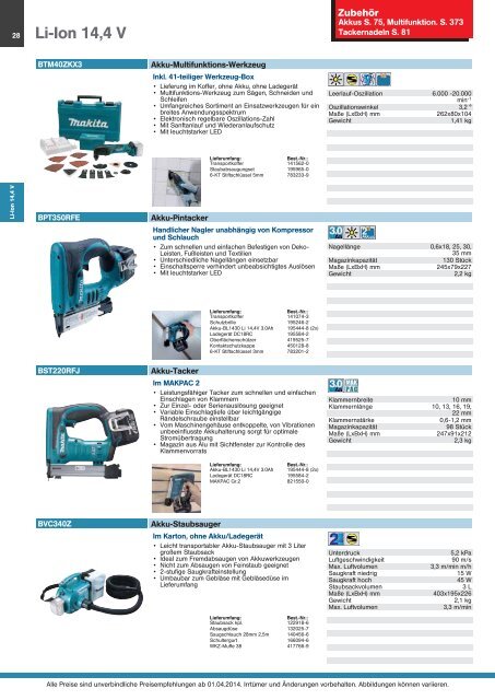 Makita Gesamtkatalog 2014/2015