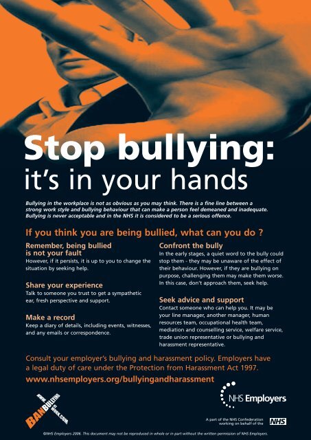 Bullying posters O - NHS Employers