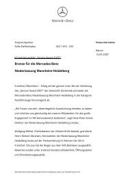 Bronze für die Mercedes-Benz Niederlassung Mannheim-Heidelberg