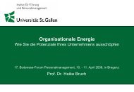 “Organisationale Energie“ - Bodensee-Forum Personalmanagement