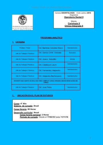 OPERATORIA DENTAL - Facultad de OdontologÃ­a