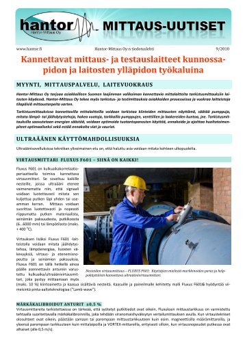 Kannettavat mittaus- ja testauslaitteet kunnossa ... - Hantor-Mittaus Oy