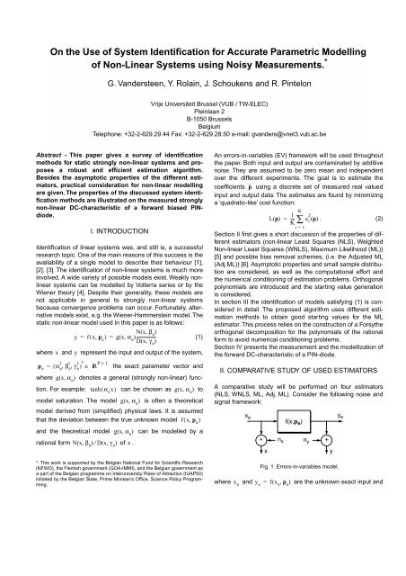 On the Use of System Identification for Accurate Parametric ...