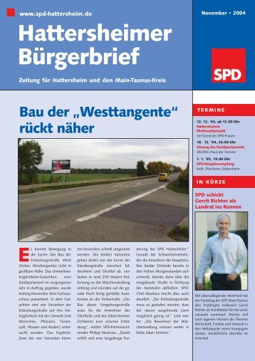 Hattersheimer BÃ¼rgerbrief - SPD Main-Taunus