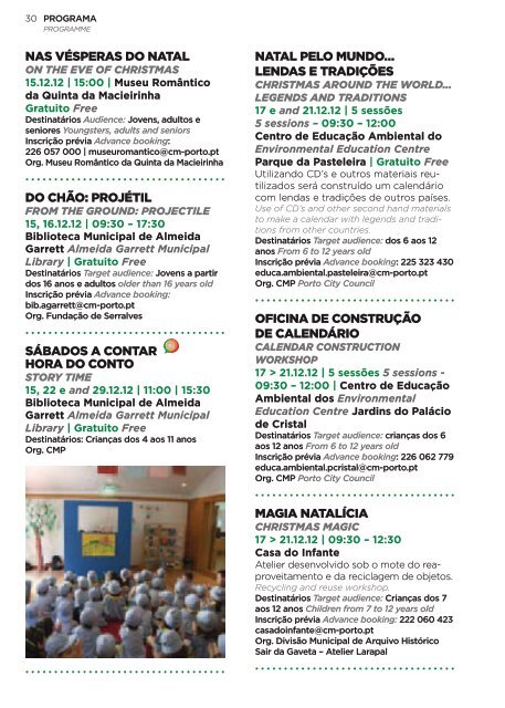 consulte aqui todo o programa - CÃ¢mara Municipal do Porto