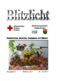 Blitzlicht Herbst 2011, Ausgabe 9 - Seniorenzentrum Hattenhofen