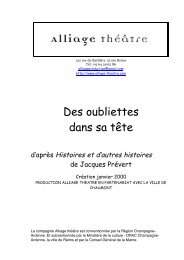 dossier PREVERT - Alliage Théâtre