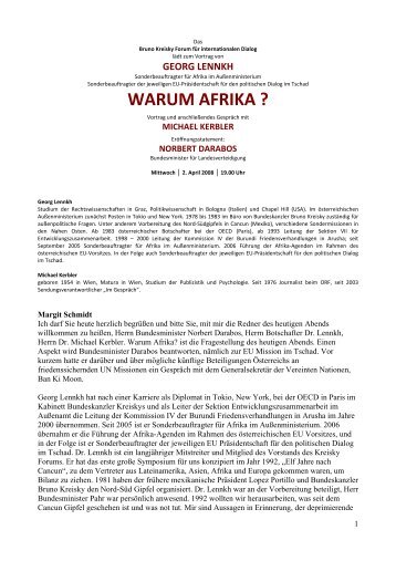 WARUM AFRIKA ? - Bruno Kreisky FORUM