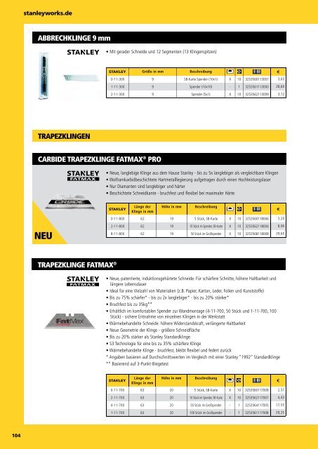 Stanley Gesamtkatalog 2014