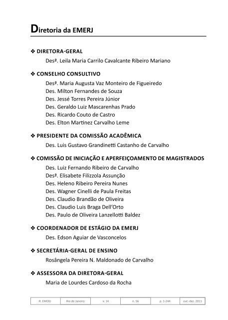 Diretoria da EMERJ - Emerj - Tribunal de JustiÃ§a do Estado do Rio ...