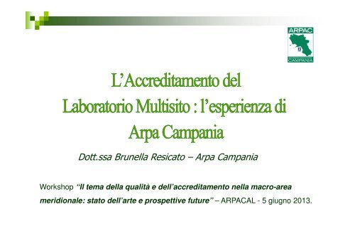Resicato (ARPA Campania) - Arpacal