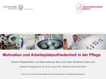 Motivation und Arbeitsplatzzufriedenheit in der Pflege - Deutsche ...