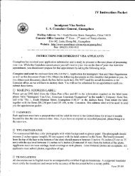 IV Instruction Packet Immigrant Visa Section US Consulate General ...