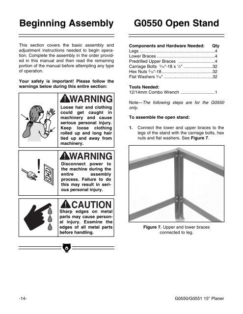 15" PLANER INSTRUCTION MANUAL - Grizzly Industrial Inc.