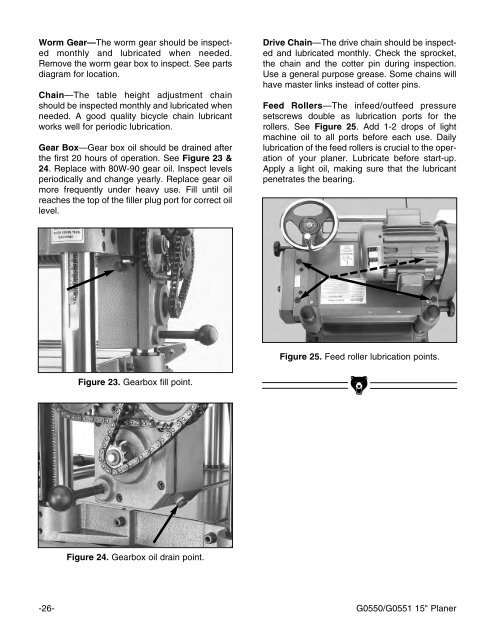 15" PLANER INSTRUCTION MANUAL - Grizzly Industrial Inc.