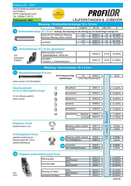 Profilor Schienen und Profile - allfloors