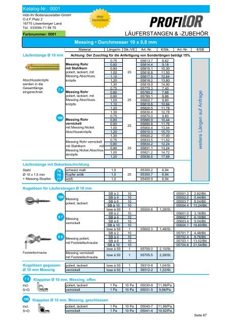 Profilor Schienen und Profile - allfloors