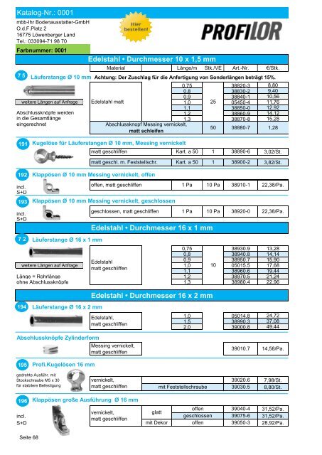 Profilor Schienen und Profile - allfloors