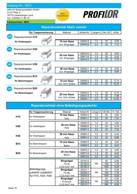 Profilor Schienen und Profile - allfloors