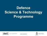 Supplier event morning presentations - Dstl