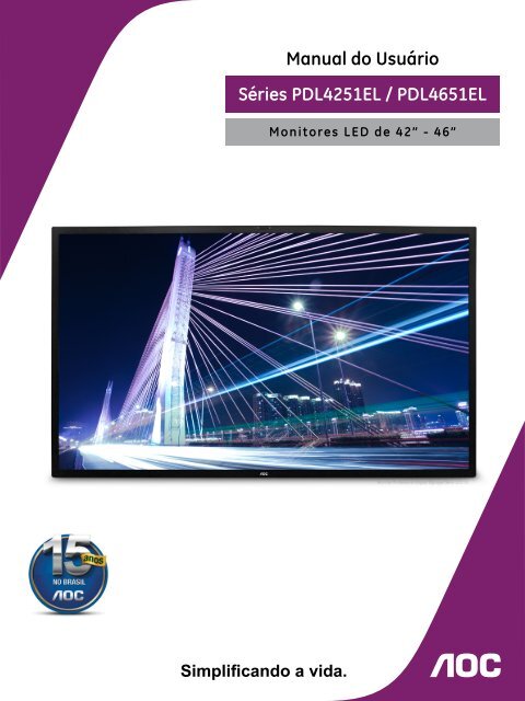 SÃƒÂ©ries PDL4251EL / PDL4651EL Manual do UsuÃƒÂ¡rio - AOC