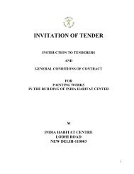 INVITATION OF TENDER - India Habitat Centre